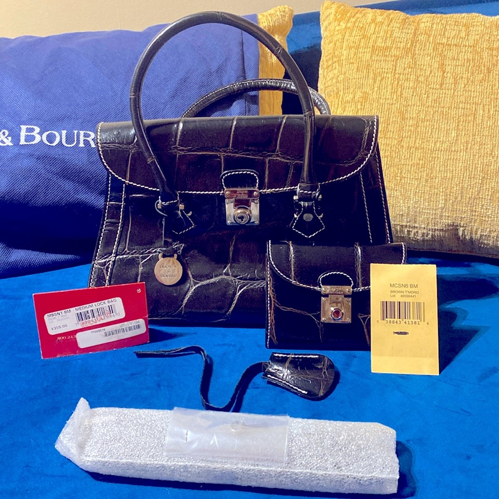 Dooney and Bourke vintage medium lock bag and matching wallet NWT